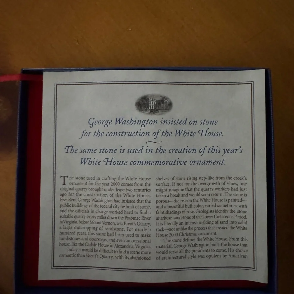Authentic White House 200th Anniversary Christmas Ornament 2000